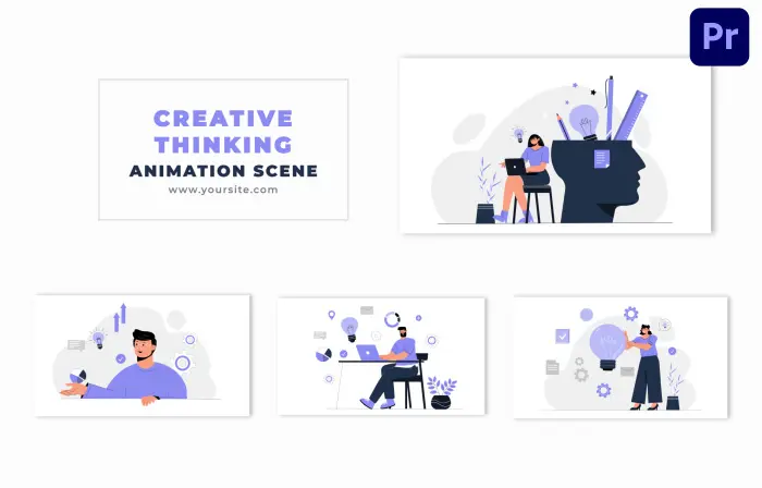 Creative Thinking Flat Character Design Animation Scene